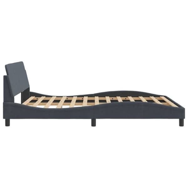 vidaXL Dover sängram mörkgrå 160x200 cm sammet 373213