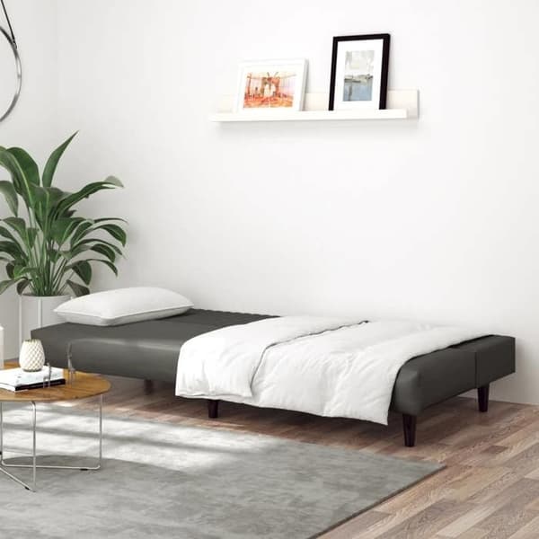 vidaXL Soffbädd 2 Platser, Dagbädd med Ryggstöd, Gästsäng, Möbel för Sovrum Vardagsrum, Modern, Grå 375949