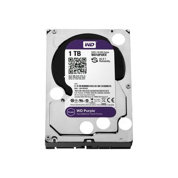 WD Purple 1TB intern hårddisk för videoövervakning