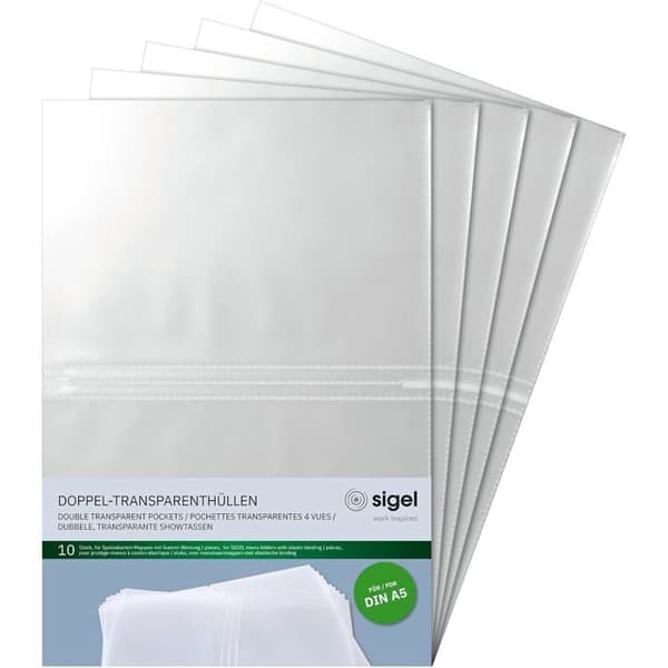 Fickor - SIGEL - SM181 - 50-pack - Transparent 14,8 x 21 cm - 70 µm