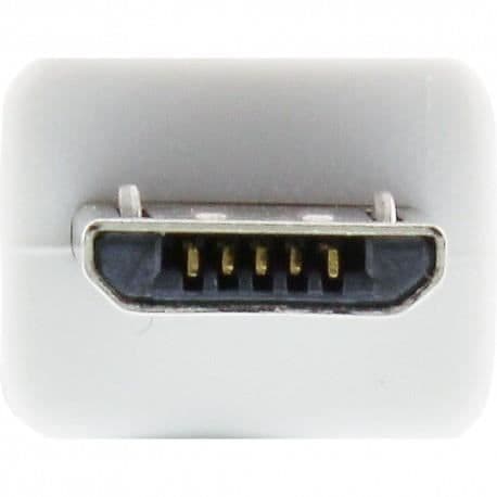 Cabel Micro-USB 2.0 - InLine® - USB-A Hane / Micro-B Hane - Vit - 1,5m - Kompatibel med USB 2.0