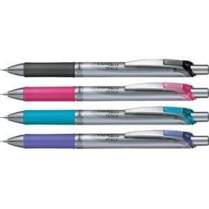Pentel energize pl75 mekanisk penna, silver/svart