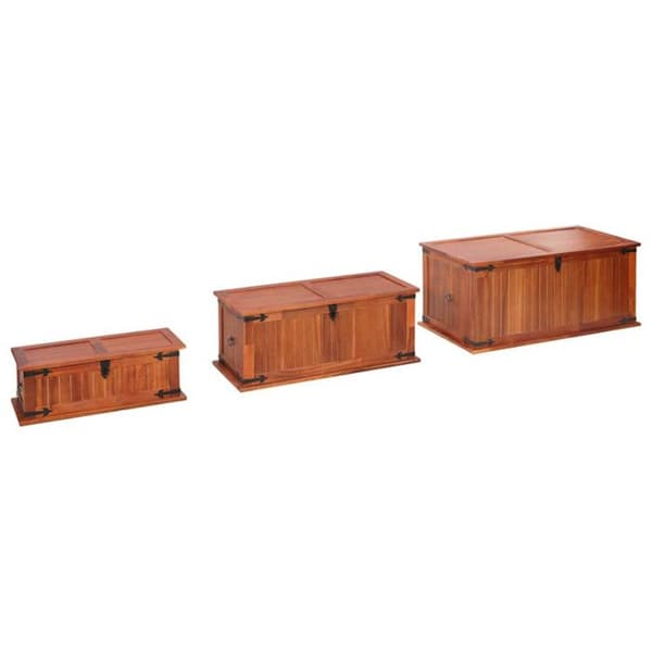 vidaXL Förvaringskistor 3 st Solid Acacia Wood 247243