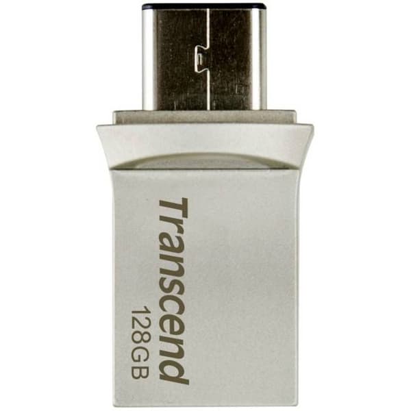 Transcend JetFlash 890 Extra minne USB för smartphone/surfplatta silver 128 GB USB 3.1 (2:a gen.), USB-C®