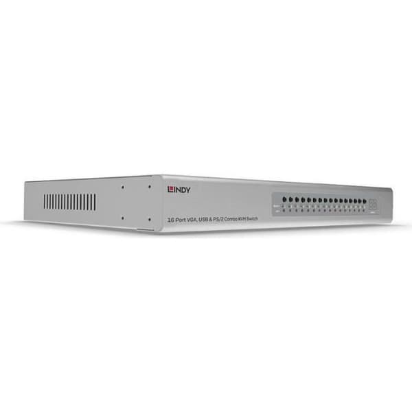 KVM-switch - Lindy - 39527 - Rackmonterbar - Färg Grå - Typ Rackmonter