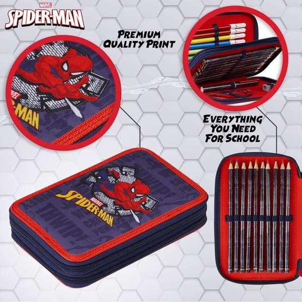 Skolväska - MARVEL - Spiderman - Dubbla fack - Skolmaterial - Barnpresent