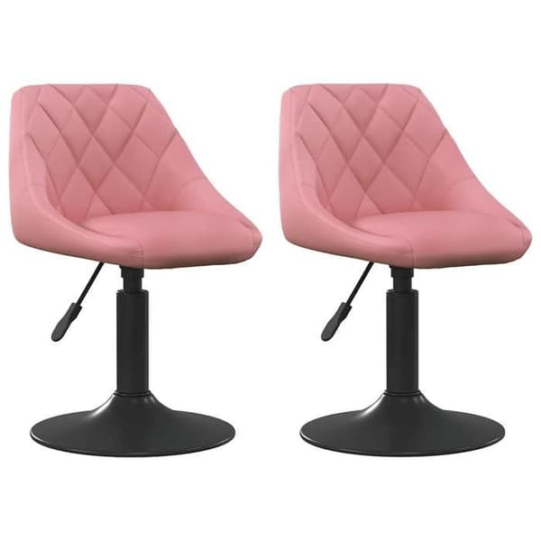 vidaXL Snurrande matstolar set om 2 Rosa Sammet 335332