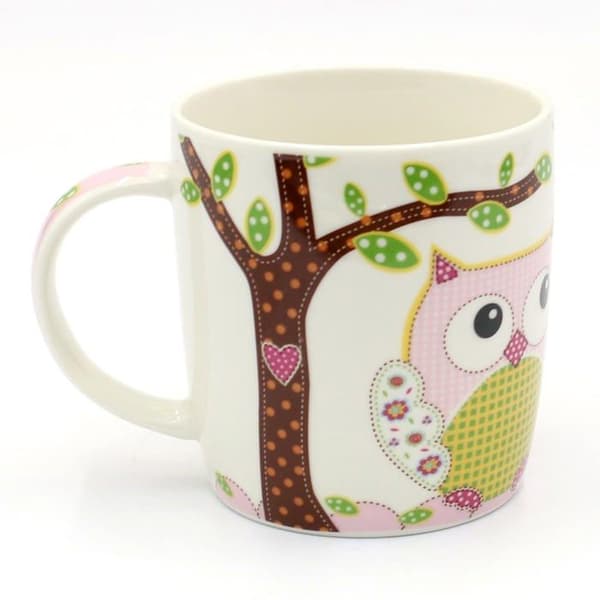 Kopp - DEKOHELDEN24 - W-10013363 - Set om 2 - Porslin - 350 ml - Blå/Rosa