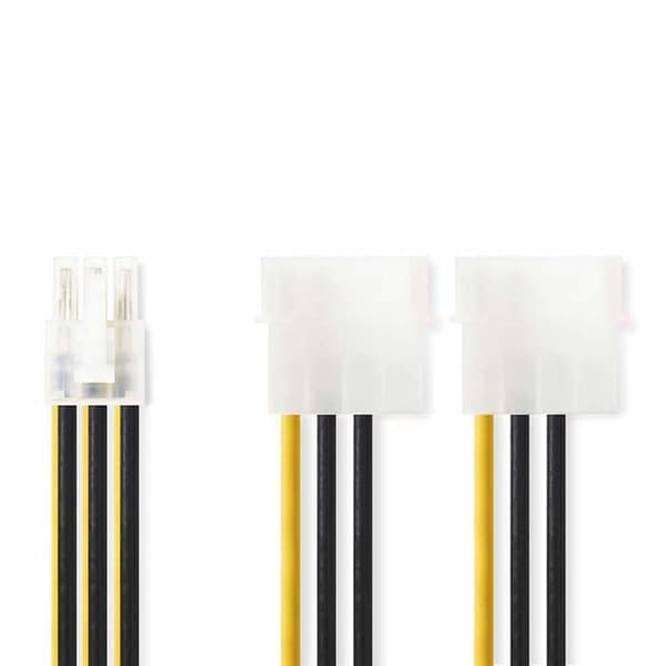 Strömkabel - NEDIS - 2x Molex Hane - PCI Express Hon - 0,15 m - Svart