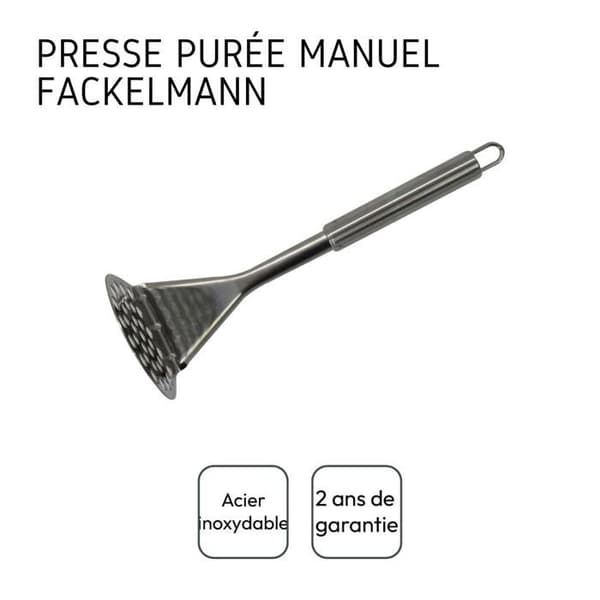 Manuell potatispress och gaffel med 3 tänder för potatis Fackelmann