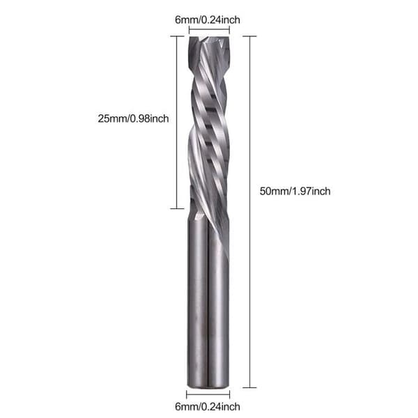 Kompressionsfräsar EU_HOZLY 5-pack Wolframkarbid 6 mm