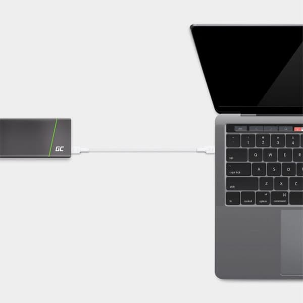 USB-C-kabel - GREEN CELL - PowerStream - 200 cm - Power Delivery 60W - QC 3.0 (vit)