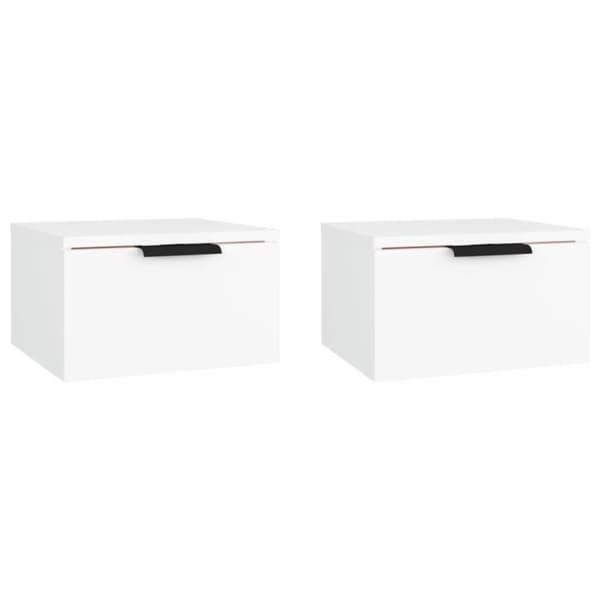 vidaXL Väggmonterade Sängbord 2 st Vit 34x30x20 cm811377