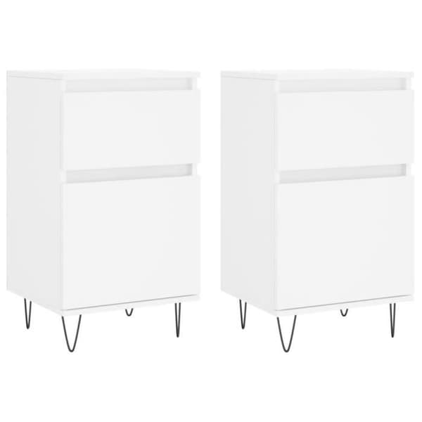 vidaXL Skänkar 2 st Vit 40x35x70 cm Konstruerat trä 831149