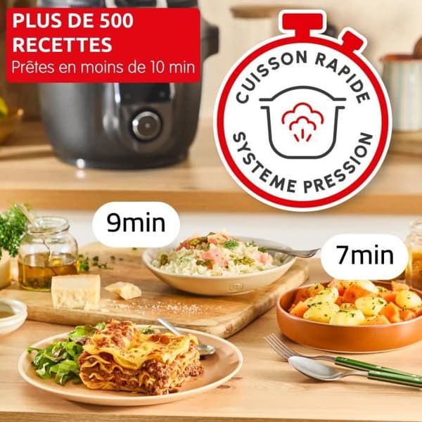 Multikokare - MOULINEX - CE9828F0 - Luftfritös och tryckkokare - 20 program - 6,5 L