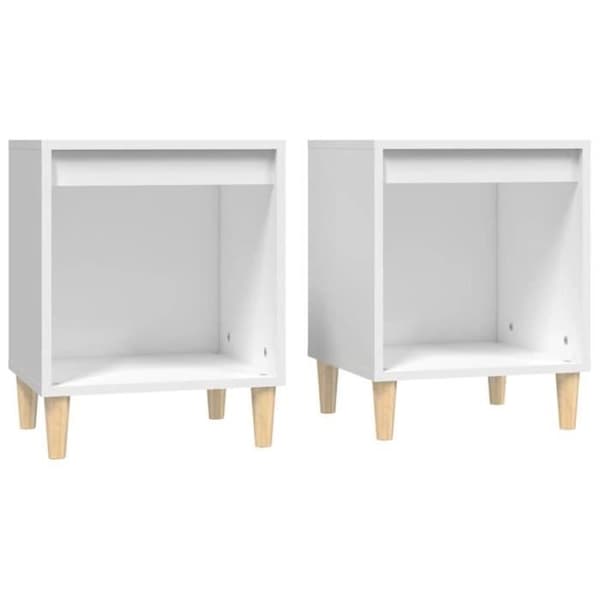 821859 vidaXL Sängbord 2 st Vit 40x35x50 cm