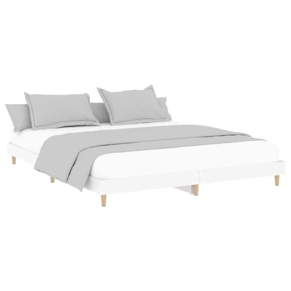 vidaXL Sängstomme Vit 200x200 cm Konstruerat trä 832005