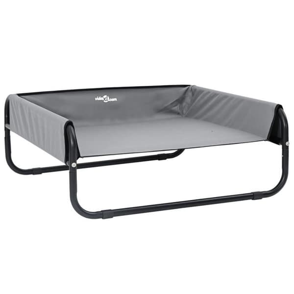 Hundsäng - Upphöjd - Ljusgrå - 85 x 85 x 33 cm - Rektangulär