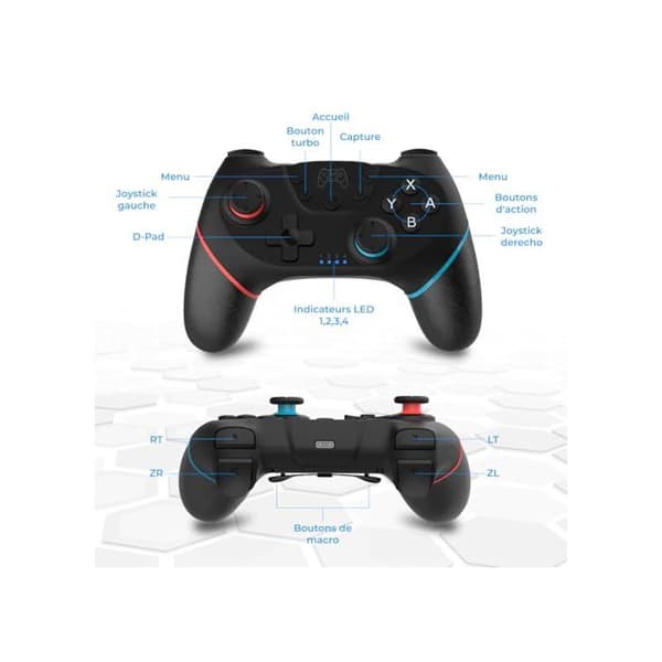 Trådlös spelkontroll - NK - Switch - Kompatibilitet med Nintendo Switch, Switch Pro, PC - Ergonomisk design