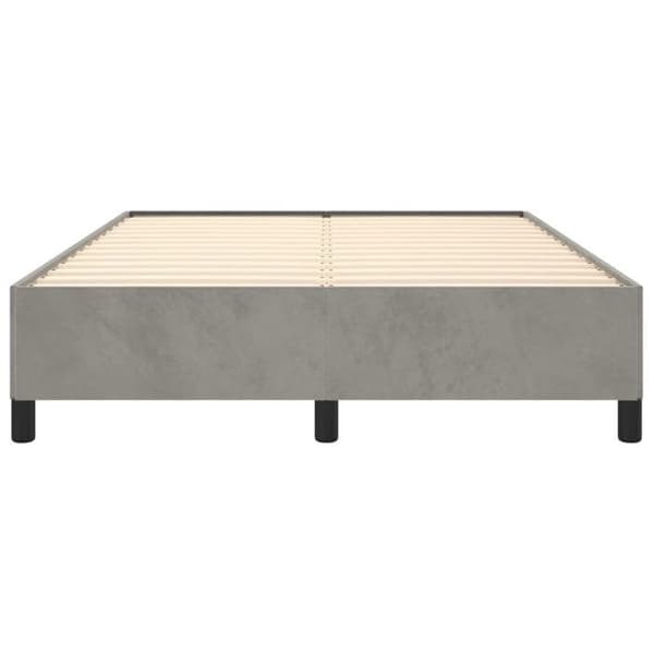 vidaXL Sängram utan madrass ljusgrå 140x190 cm sammet 347318