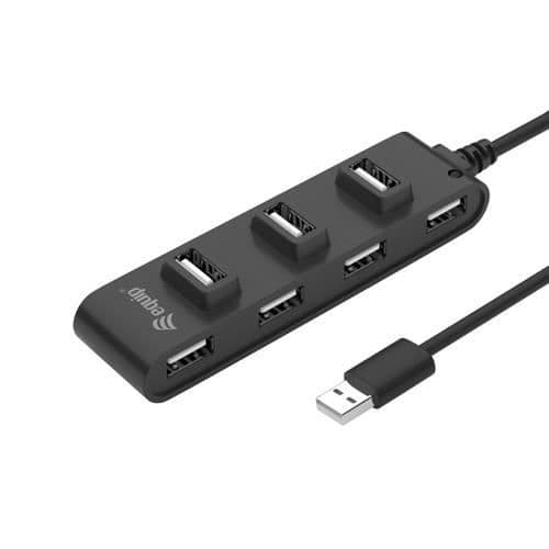 USB-hubb - EQUIP - 128957 - 480 Mbit/s - Svart - USB 2.0