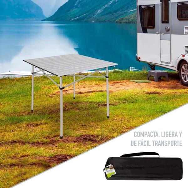 Fällbart aluminium campingbord 70x70x70 cm Aktive Camping
