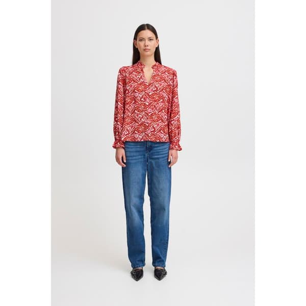 Blus med långa ärmar dam Ichi Fazora