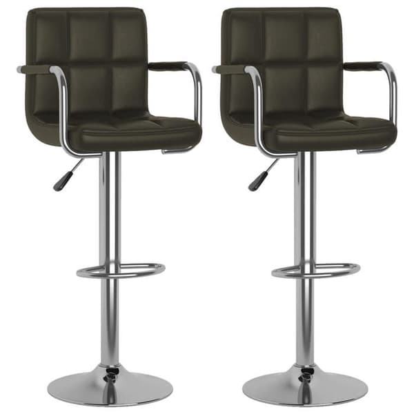 vidaXL Barstolar set om 2 brun konstläder 334596