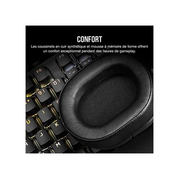 Gaming headset - Corsair - HS55 Wireless Core - Omnidirectional microphone - 50 mm - Range 15 m