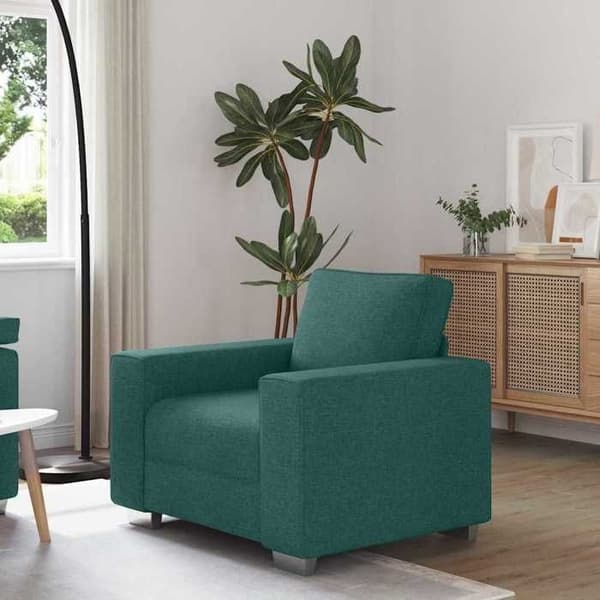 Soffa med grön mörk kudde 100 x 77 x 82 cm tyg