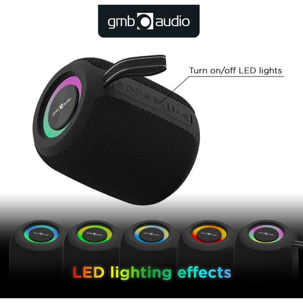 Trådlös Bluetooth-högtalare - Gembird - LED RGB - Handsfree-samtal - Batteritid 4h