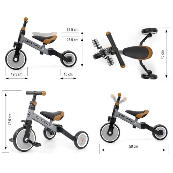 Porteur 3-i-1 Optimus Grå