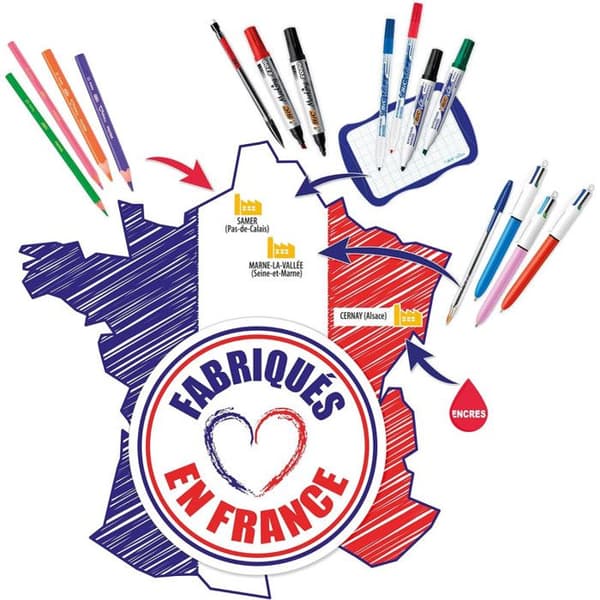 Permanent markers - BIC - Marking 2300 - Blå - Förpackning med 12 - Oföränderlig