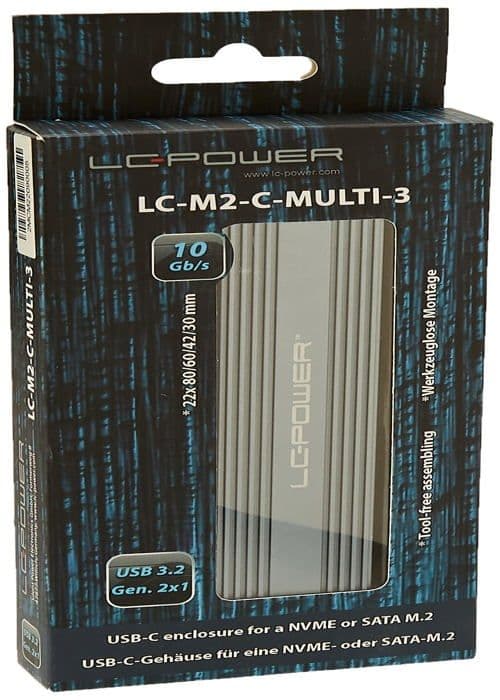 SSD-hårddisk - LC-POWER - LC-M2-C-MULTI-3 - M.2 - USB 3.0 - Kompatibel med NVMe/SATA