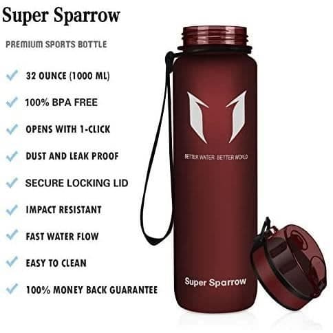 Super Sparrow Vattenflaska - Flaska, 350ml, Imperial Röd