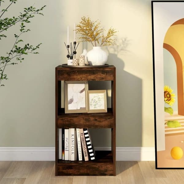 Bibliotek - Rökt ek - 40x30x72 cm - Ramtidsdesign - Vardagsrumsmöbel - Mångsidig