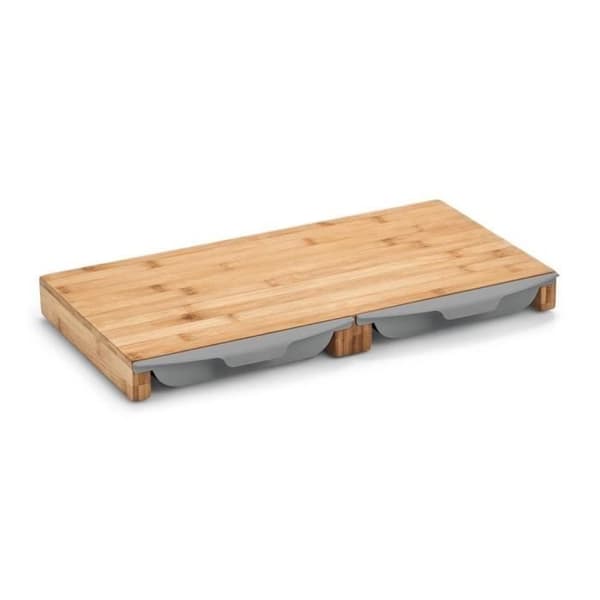 Skärbräda - Zeller - Natur - Bambu - 50 cm - 2 behållare för avfall