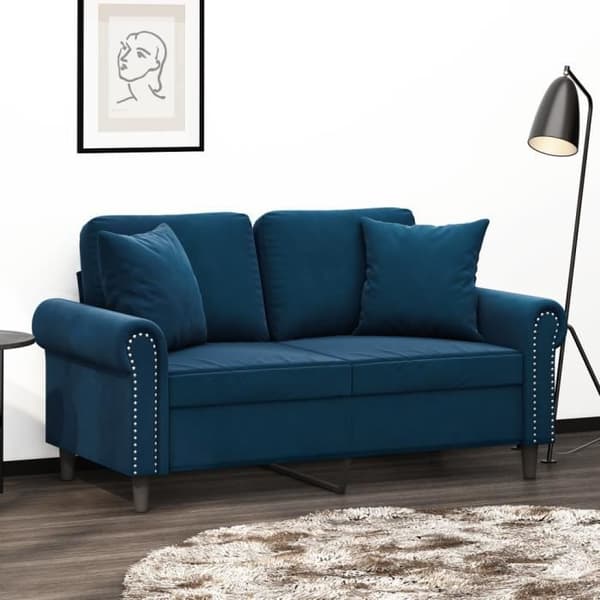 vidaXL Prydnadskuddar 2 st Blå 40x40 cm Sammet 349494