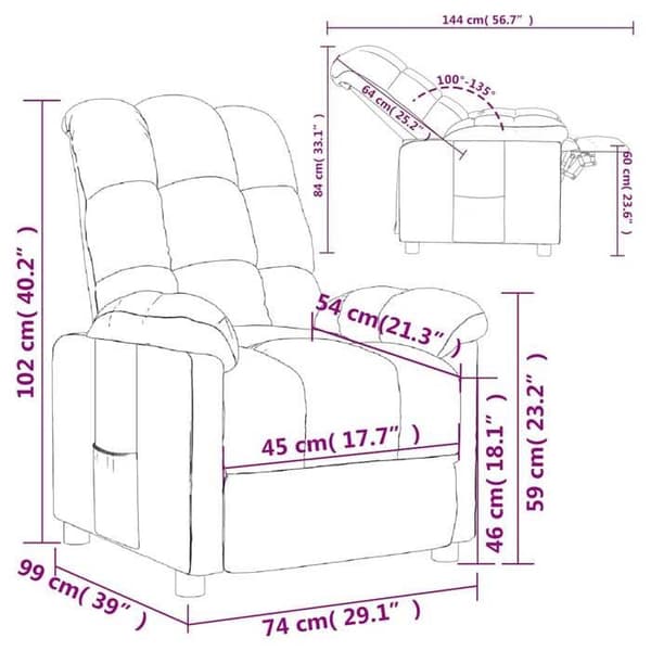 vidaXL Fällbar fåtölj Taupe Tyg 289804