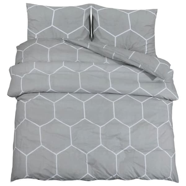 vidaXL Påslakanset Grå 240x220 cm Bomull 136449