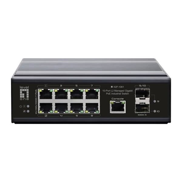 Nätverk switch hanterad L2 - LEVELONE - IGP-1061 - 8 RJ-45 portar - 2 SFP-moduler - Webhantering
