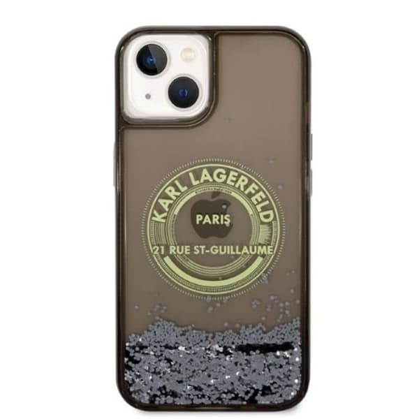 Karl Lagerfeld Coque Liquid Glitter TPU för iPhone 14 Plus - Svart