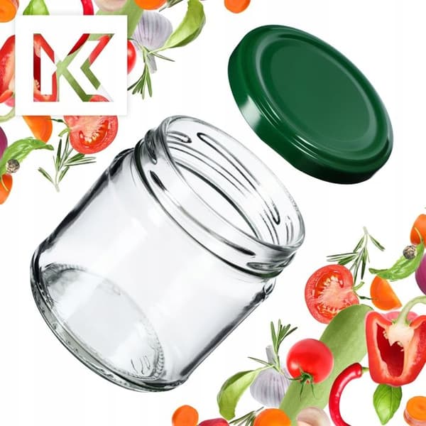 Glasburkar 200ml med Gröna Lock KADAX Lerma - Paket med 10