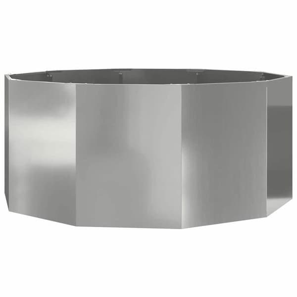 Blomlåda i galvaniserat stål - vidaXL - Silver - 120x120x50 cm - Montering krävs - Robust - Modern design