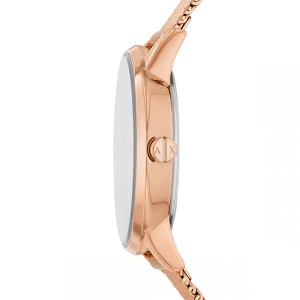 Armani Exchange Damklocka Quartz Analog Analog Stålarmband Ip-rosé AX7121