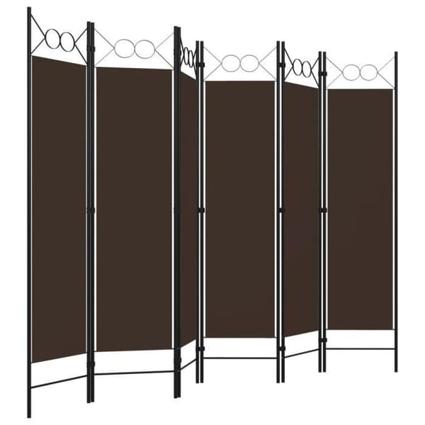 vidaXL 6-Panel Rumsavdelare Brun 240x180 cm