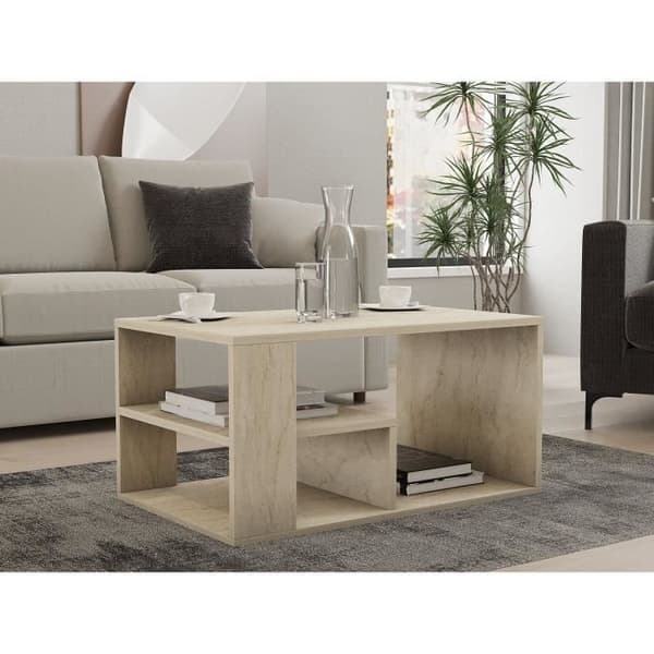 Soffbord - EROS - Rektangulär - Travertin - 80 x 50 x 40 cm