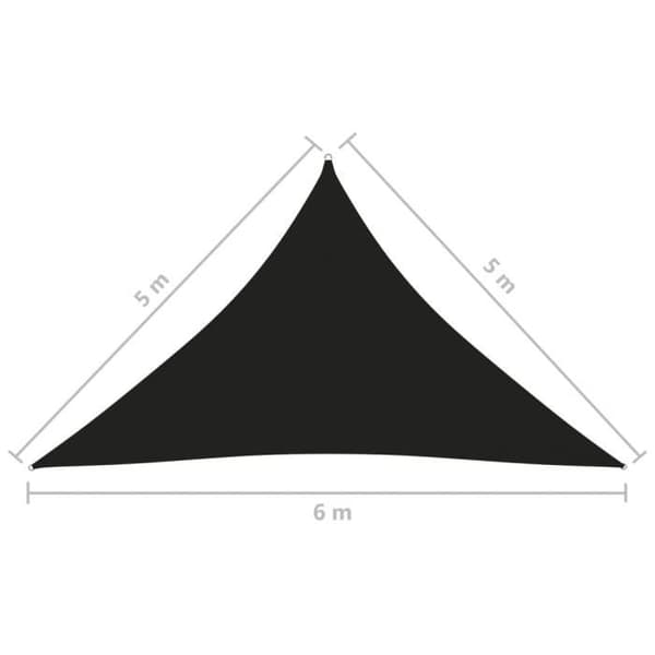 vidaXL Parasol Sail Triangular Oxford Tyg 5x5x6 m Svart