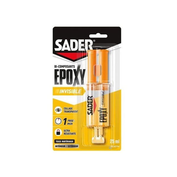 Epoxylim - Sader - Bi-komponent transparent - Stark hållbar lim - För alla ytor - 2x15 ml