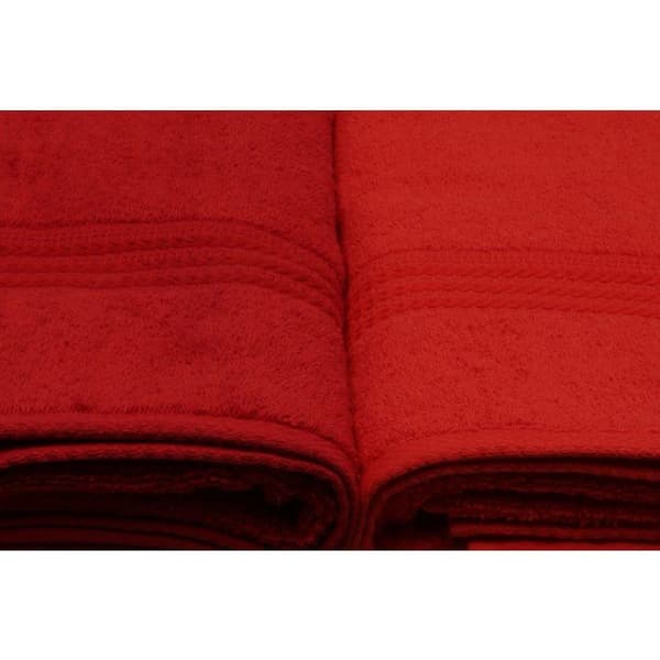 Set om 4 badhanddukar - 70 x 140 cm - Orange